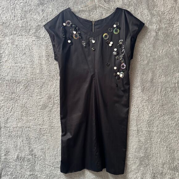 Robert Rodriguez LBD Holidy Party Embellished Dress Women Size 4 Black Silver - Picture 6 of 16